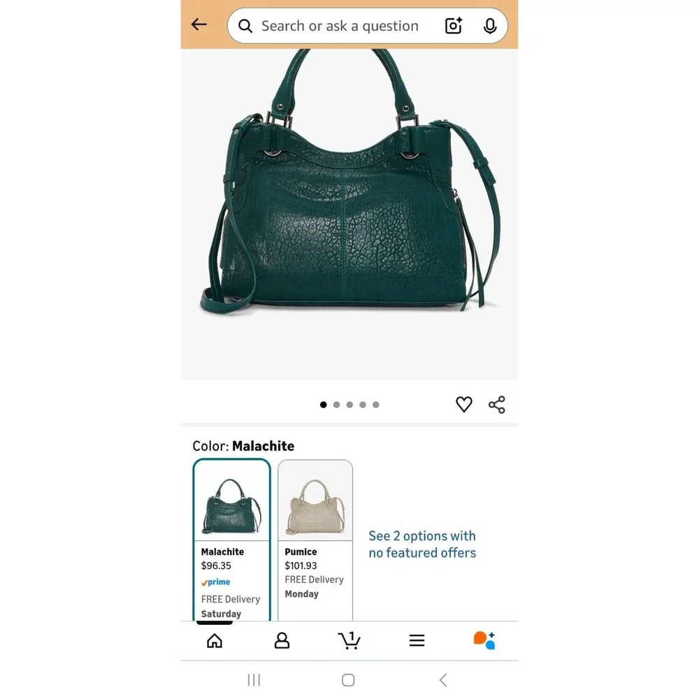 Vince Camuto Kayli Satchel -Kelly Green (Malachite)  - New without tags